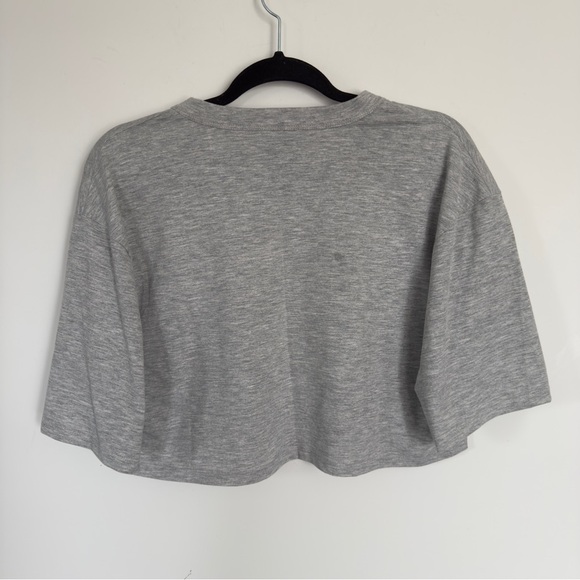 Ivy Park Grey Cropped Logo Tee – Size M - Picture 6 of 7